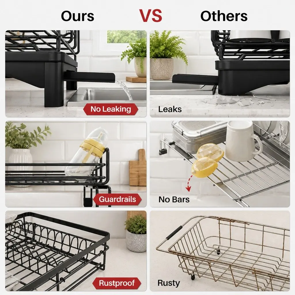 Expandable 2-Tier Dish Drying Rack