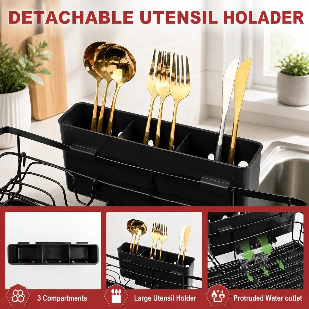 Expandable 2-Tier Dish Drying Rack