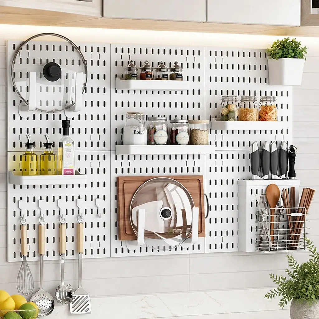 Pegboard Wall Organizer Kit 27pc 6 Modular Pegboards 21 Accessories Storage Set