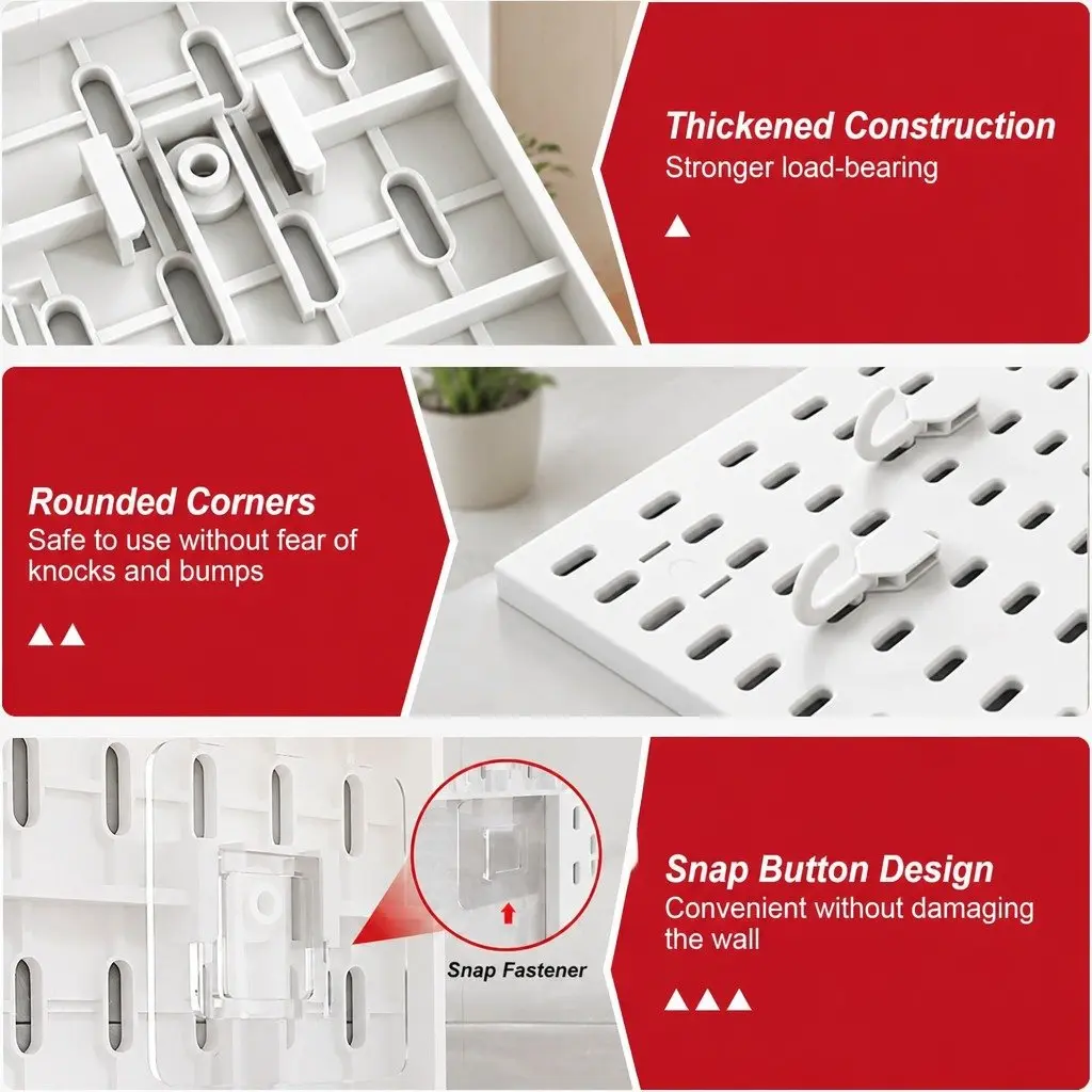 Pegboard Wall Organizer Kit 27pc 6 Modular Pegboards 21 Accessories Storage Set