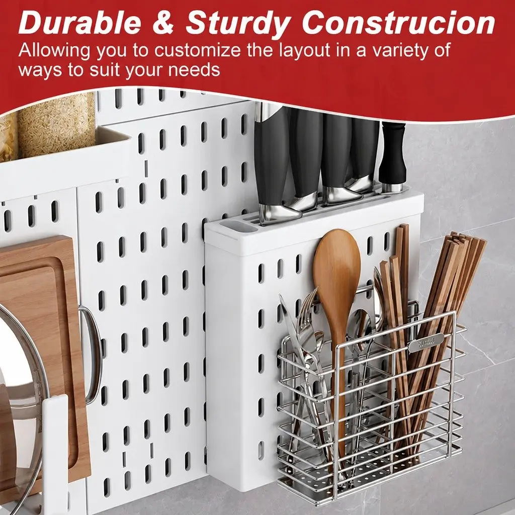 Pegboard Wall Organizer Kit 27pc 6 Modular Pegboards 21 Accessories Storage Set