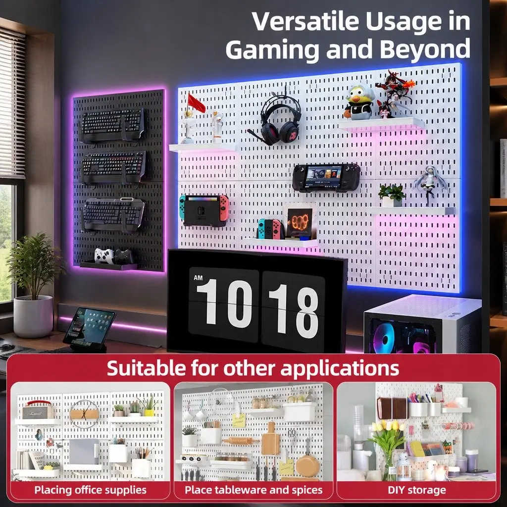 Pegboard Wall Organizer Kit 27pc 6 Modular Pegboards 21 Accessories Storage Set