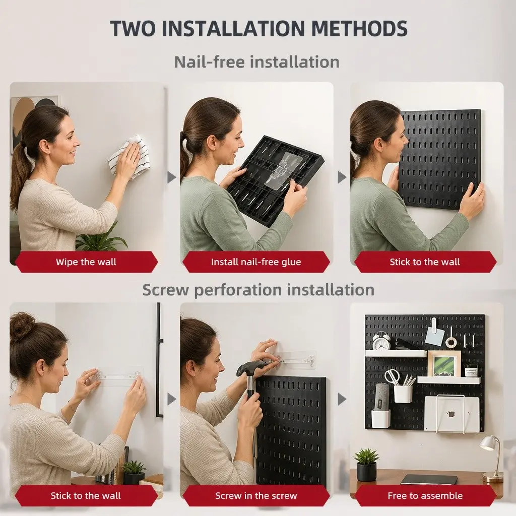 Modular Pegboard Wall Organizer Kit