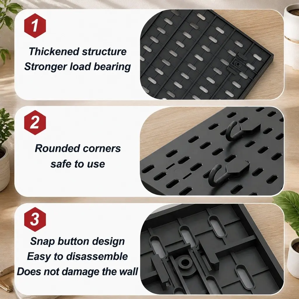 Desk Pegboard Organizer Kit with Hooks Tray Mount Office Gaming Workspace