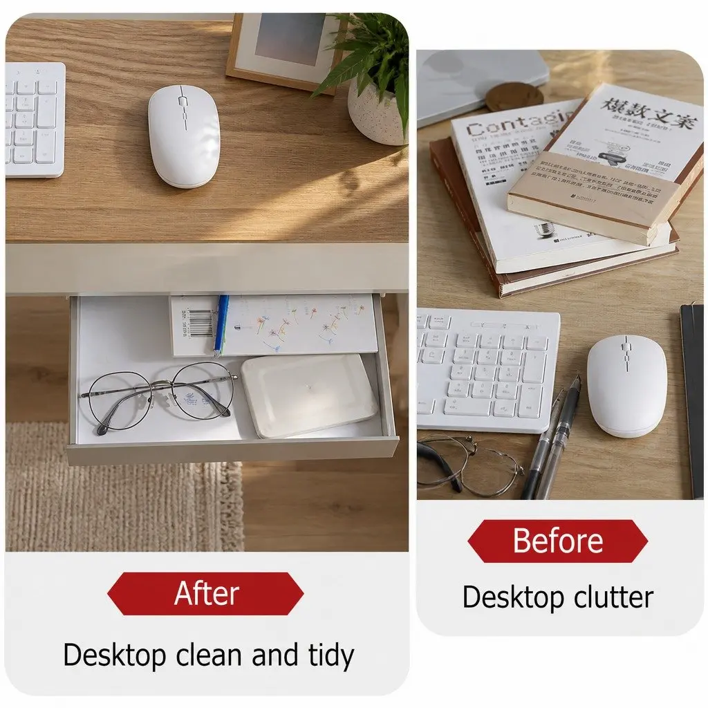 Under Desk Storage Drawers 3-Pack Hidden Pull-Out Organizer for Office & Home