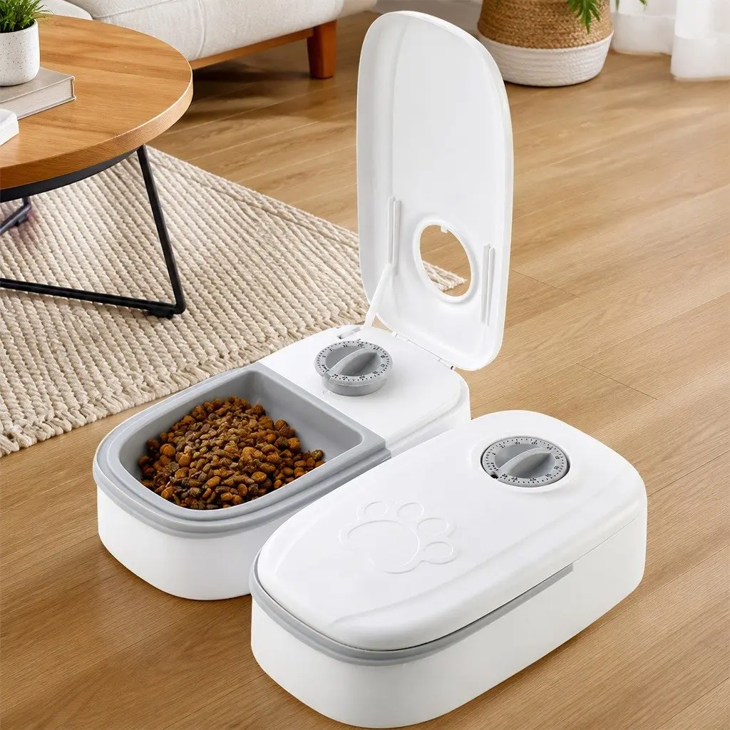 Automatic Pet Feeder with Dual Bowls
