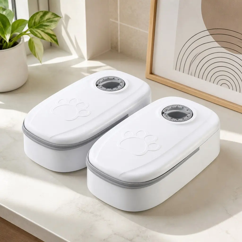 Automatic Pet Feeder with Dual Bowls