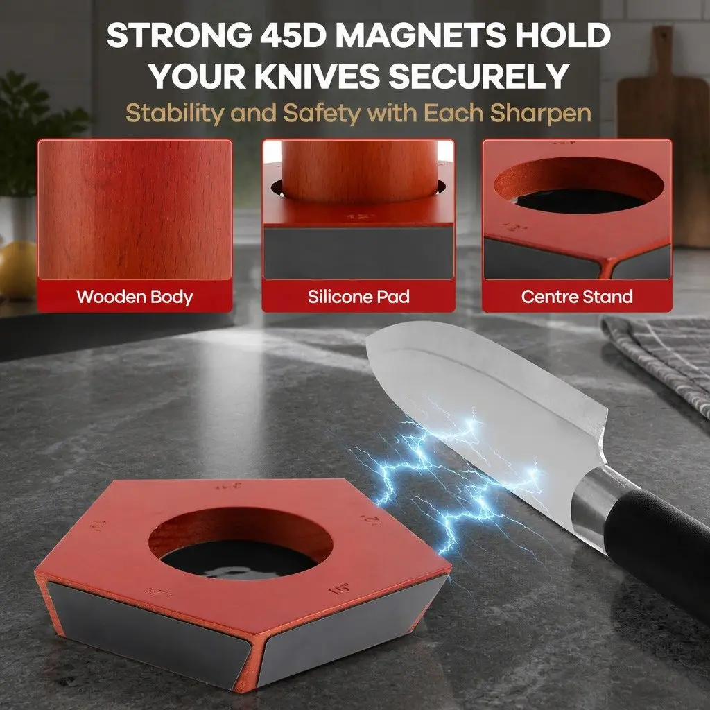 Precision Rolling Knife Sharpener with 5 Adjustable Angles