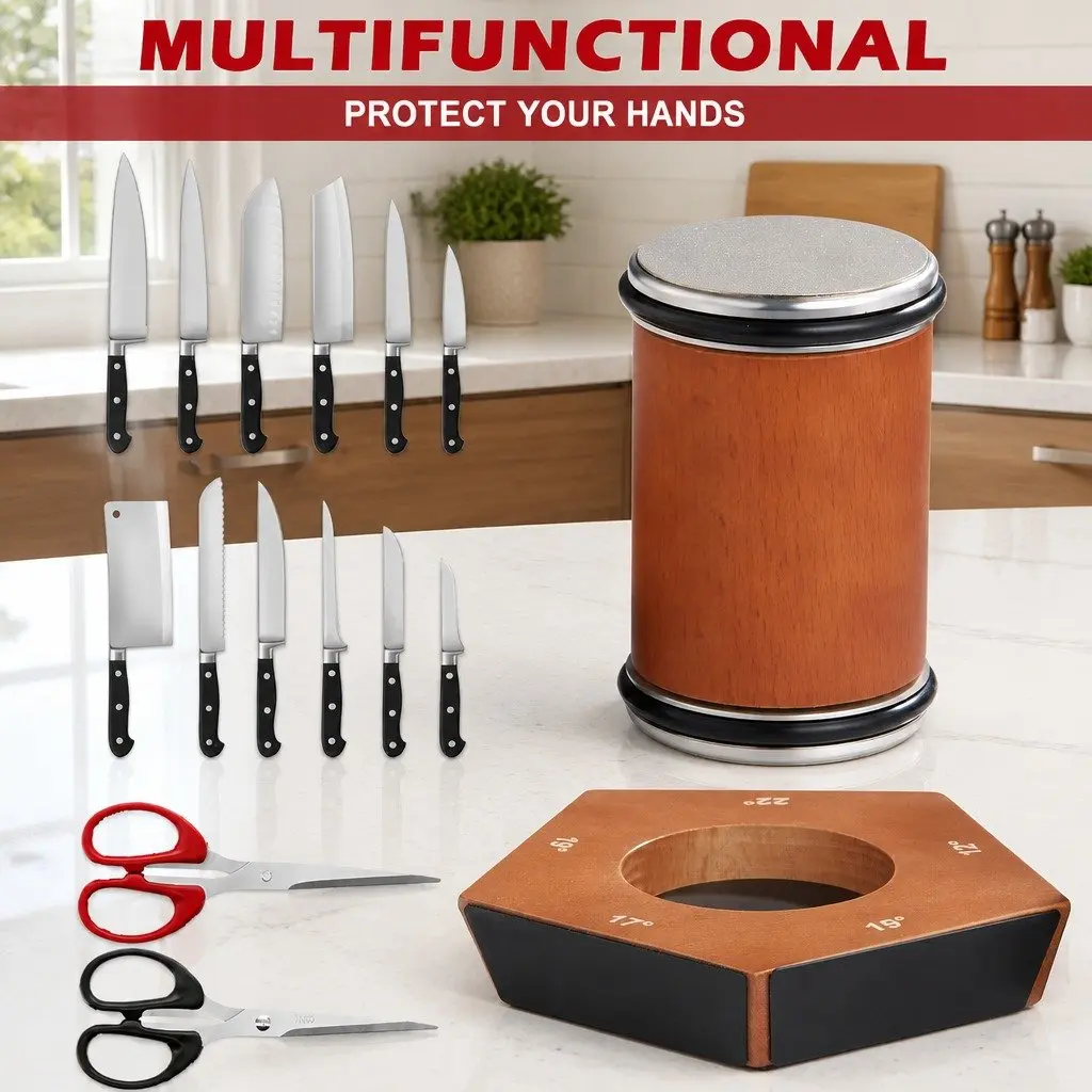 Precision Rolling Knife Sharpener with 5 Adjustable Angles
