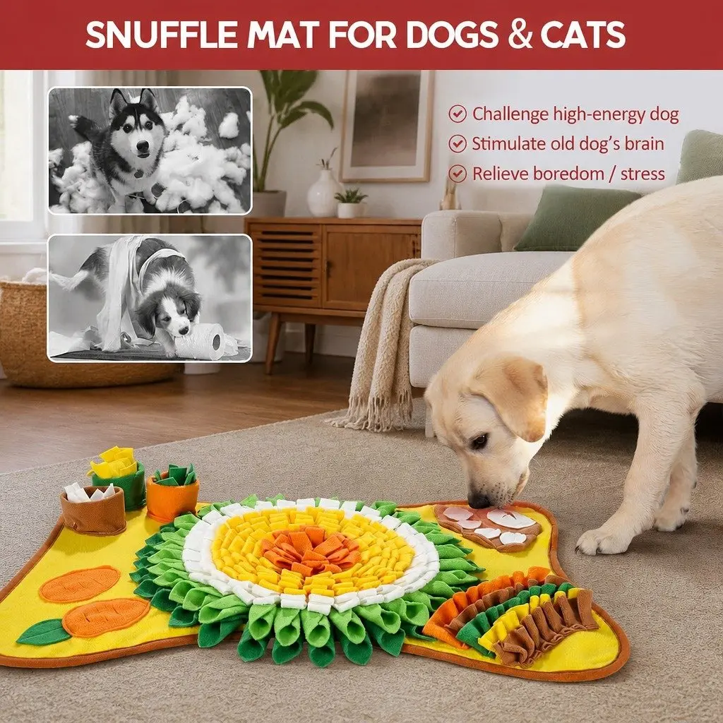 Snuffle Interactive Feeding Mat Toy for Dogs Pets Mental Enrichment Foraging