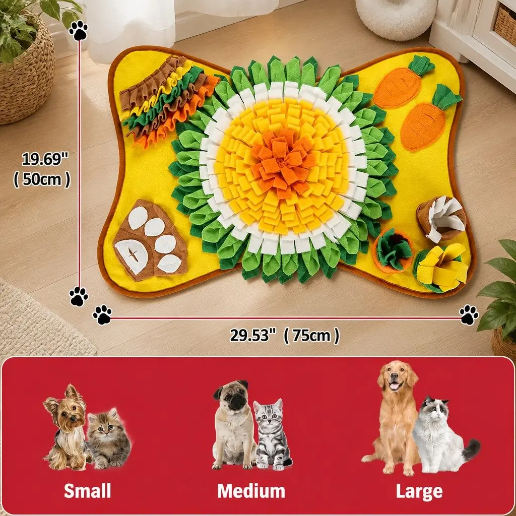 Snuffle Interactive Feeding Mat Toy for Dogs Pets Mental Enrichment Foraging