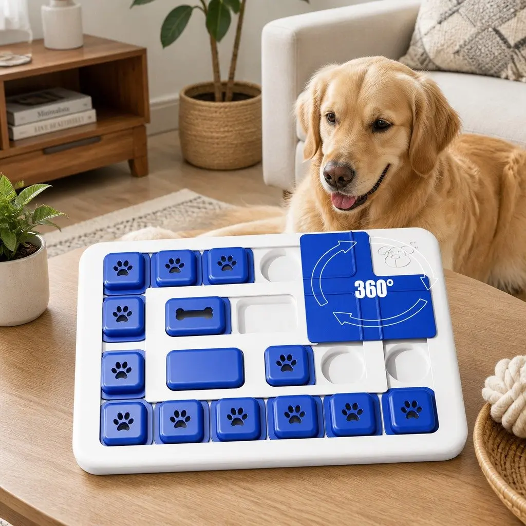 Interactive Dog Puzzle Toy Slow Feeder for Mental Stimulation 30 x 20 x 3 cm