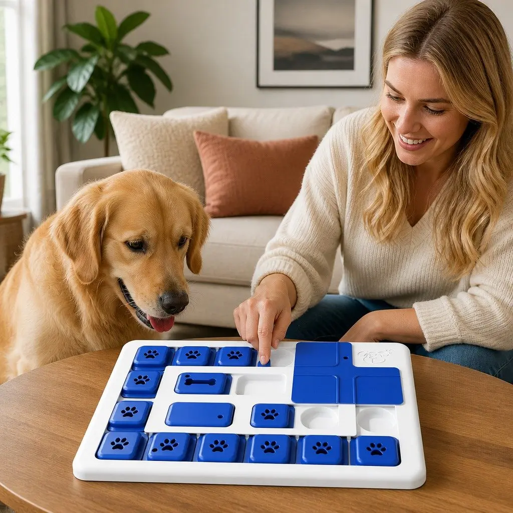 Interactive Dog Puzzle Toy Slow Feeder for Mental Stimulation 30 x 20 x 3 cm