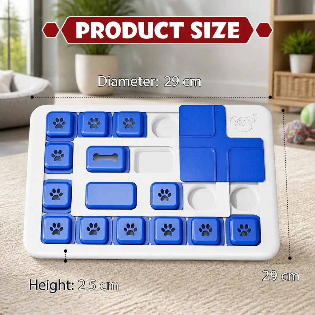 Interactive Dog Puzzle Toy Slow Feeder for Mental Stimulation 30 x 20 x 3 cm
