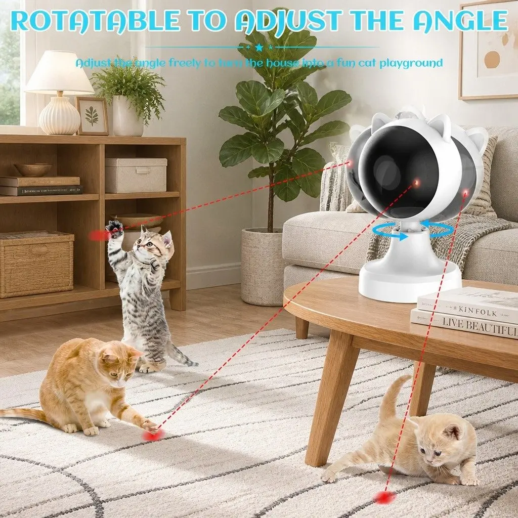 Cat Interactive Laser Toy USB Rechargeable Adjustable Angle 2 Speed Modes