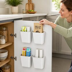 4-Pack Self-Adhesive Wall Storage Box Cabinet Door Kitchen Bathroom Office