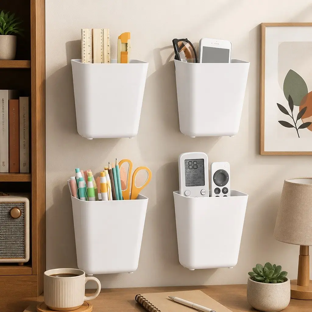 4-Pack Self-Adhesive Wall Storage Box Cabinet Door Kitchen Bathroom Office