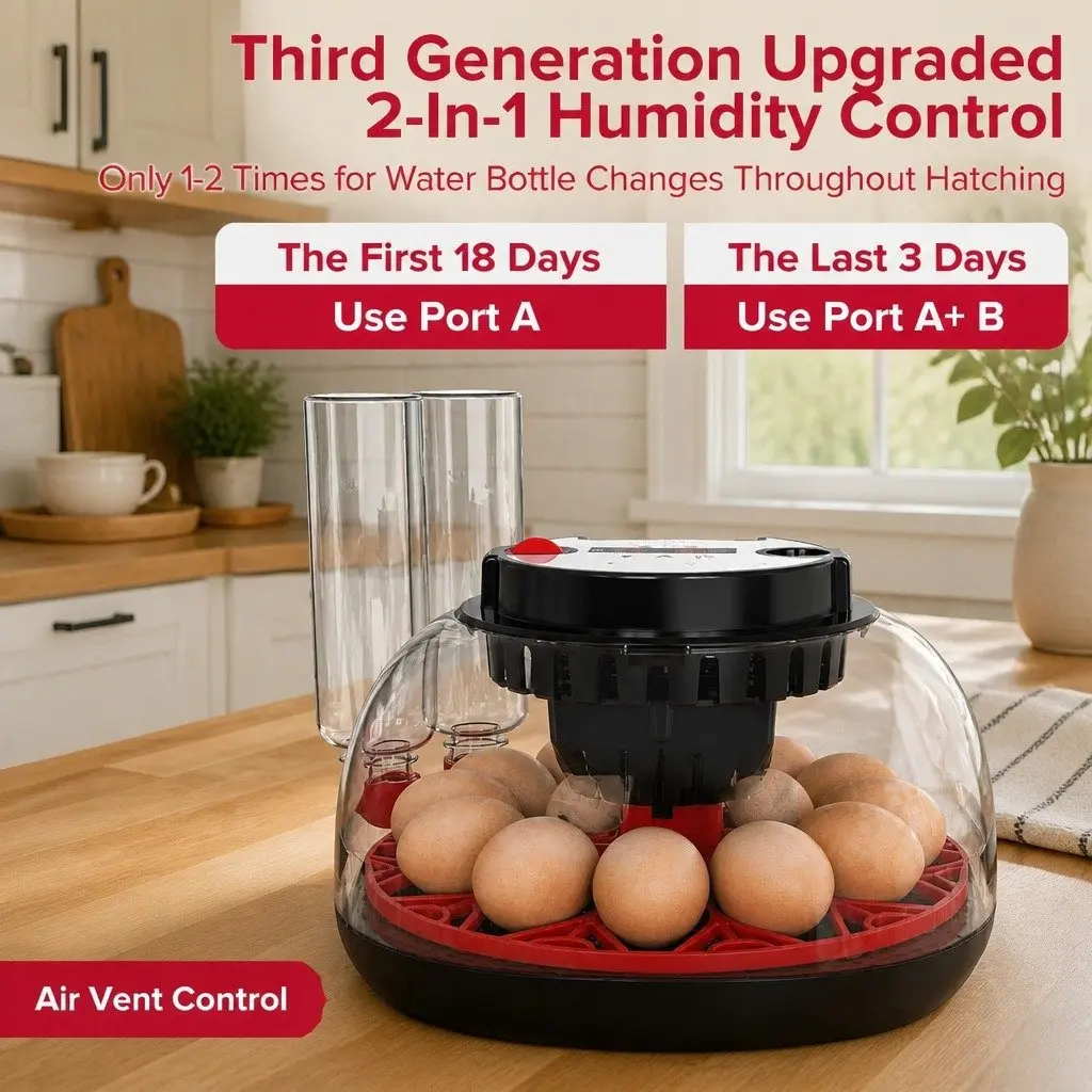 12 Egg Incubator with LED Candler
