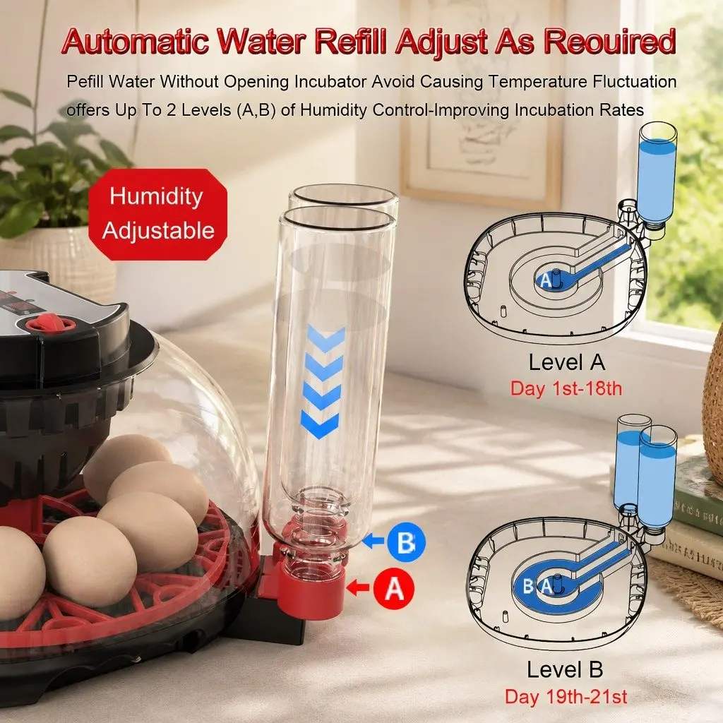12 Egg Incubator with LED Candler