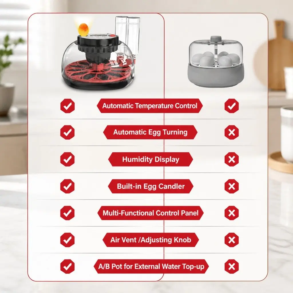 12 Egg Incubator with LED Candler
