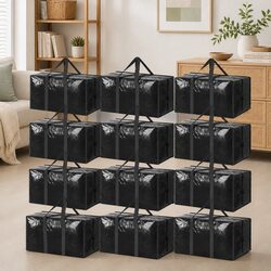 Large Moving Storage Bags 12-Pack with Zippers Handles Space Saving Travel