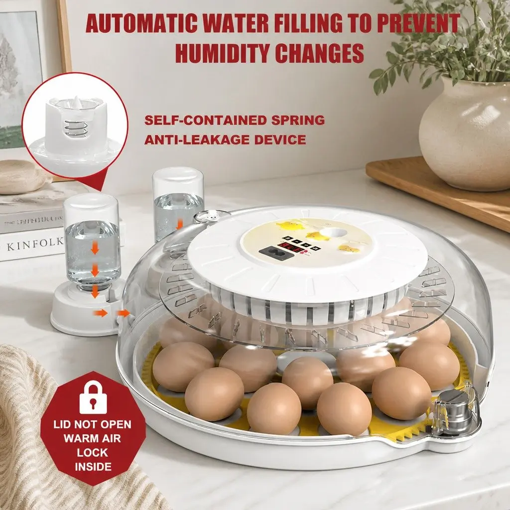 18 Egg Incubator Automatic Turning LED Display Temperature Humidity Control