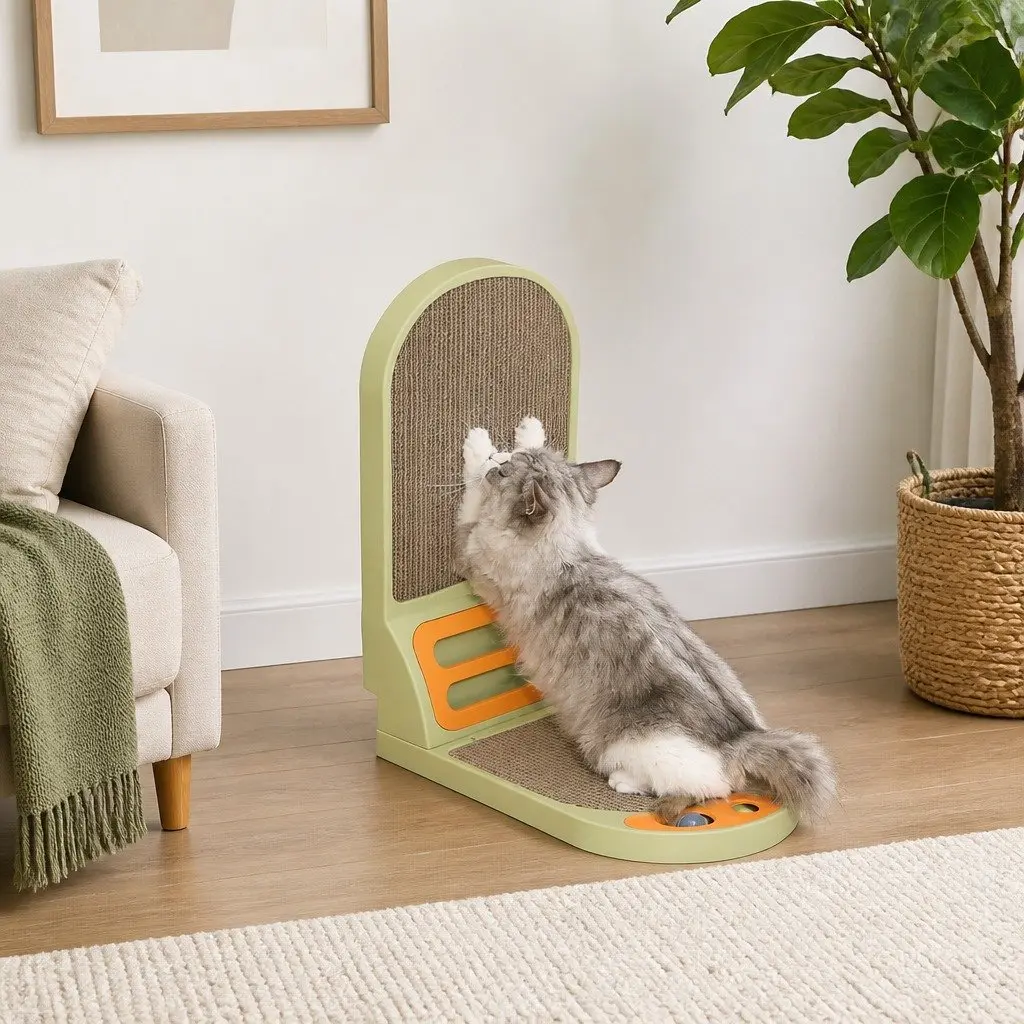 Vertical Cat Scratching Board L-Shaped Cardboard Scratcher Indoor Cats