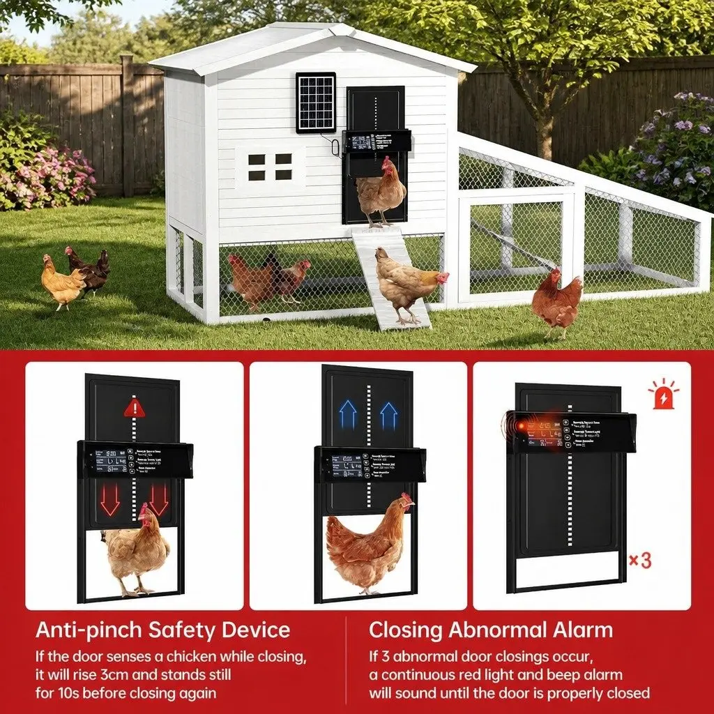 Solar-Powered Automatic Chicken Coop Door with Remote Control