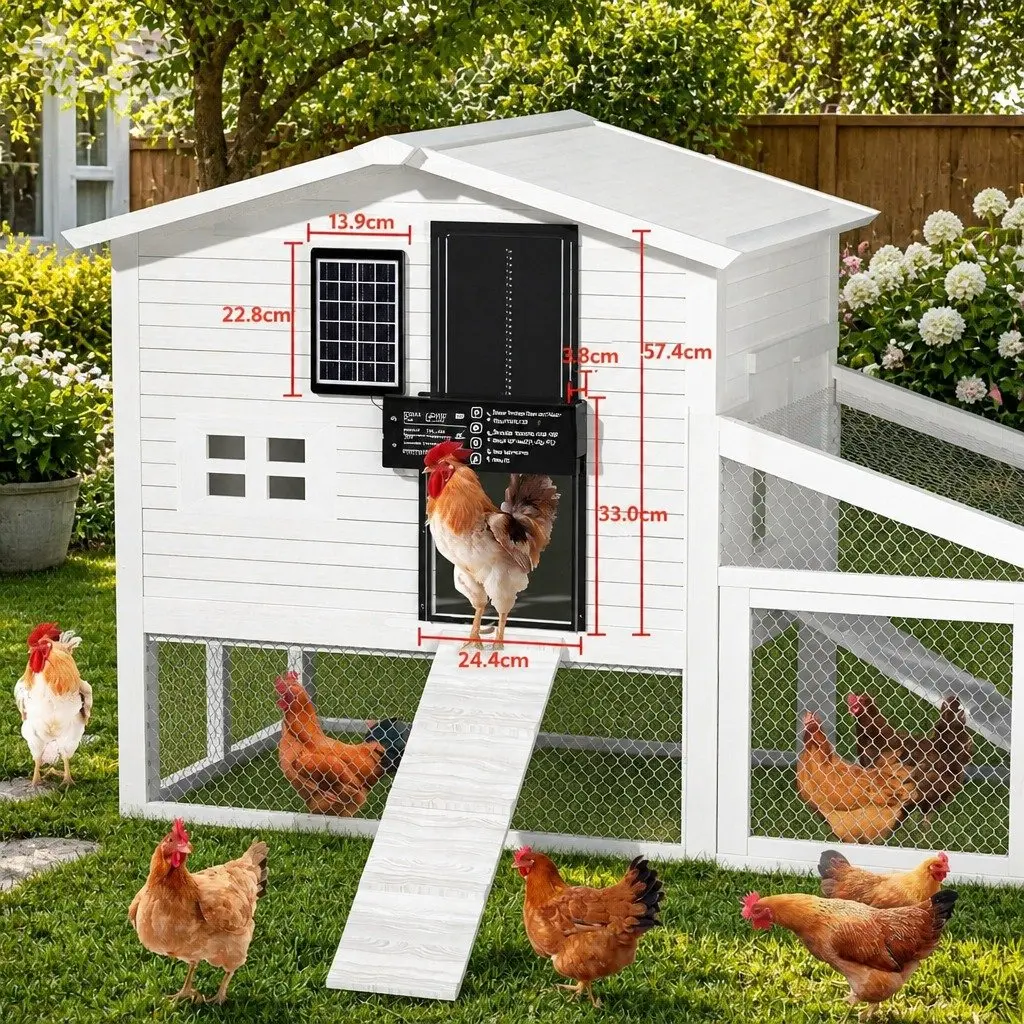 Solar-Powered Automatic Chicken Coop Door with Remote Control
