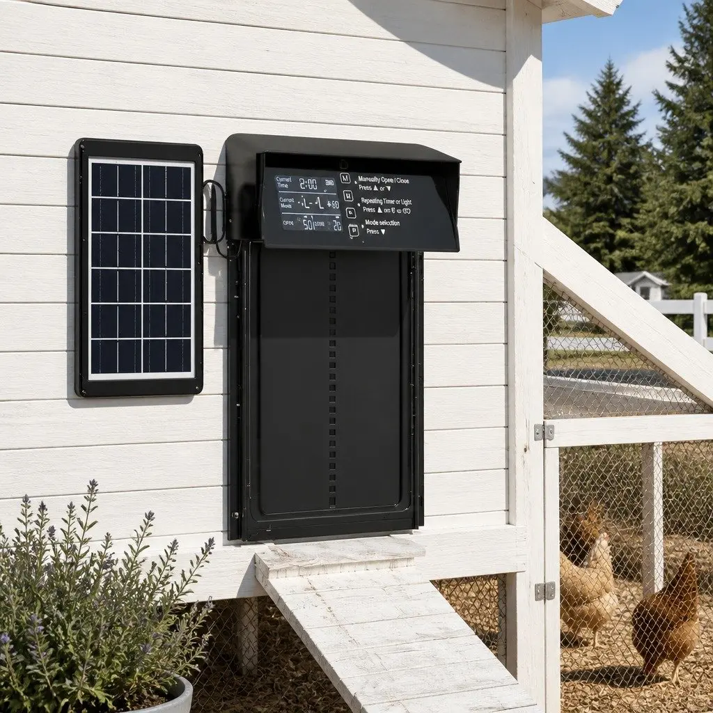 Solar-Powered Automatic Chicken Coop Door with Remote Control