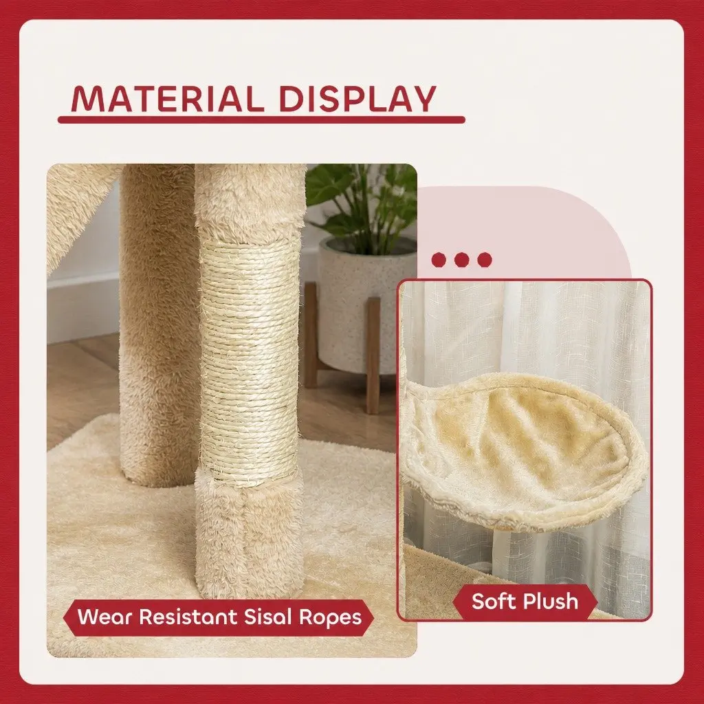 134cm Indoor Cat Tree with Scratching Posts