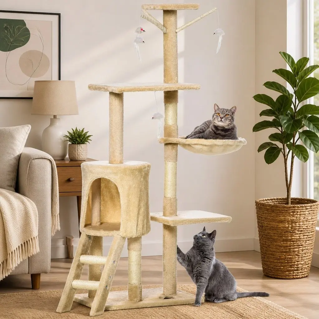 134cm Indoor Cat Tree with Scratching Posts
