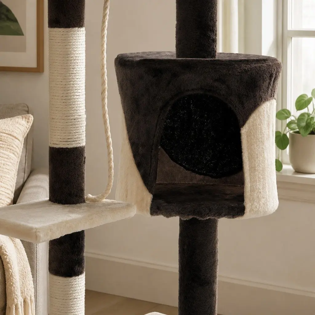 Cat Tree 140cm Indoor Cats Multi-Level Plush Perch Sisal Scratching Posts Condo
