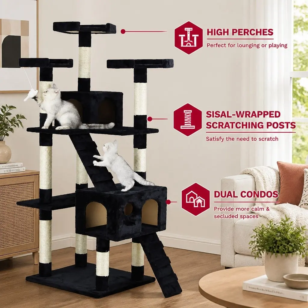 180cm Multi-Level Cat Tree Tower