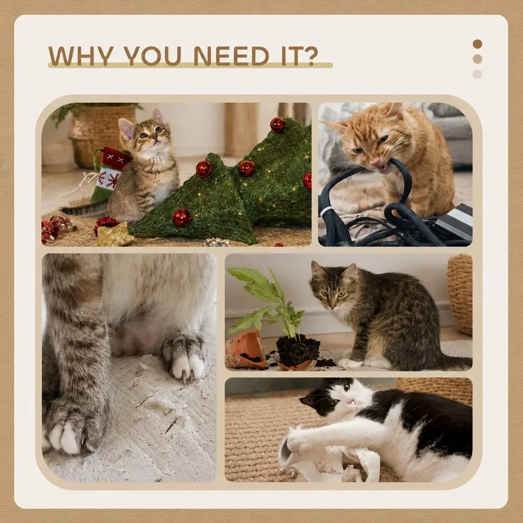 Cat Tree Tower Indoor Use 180cm Plush Perches Dual Condos Sisal Scratching