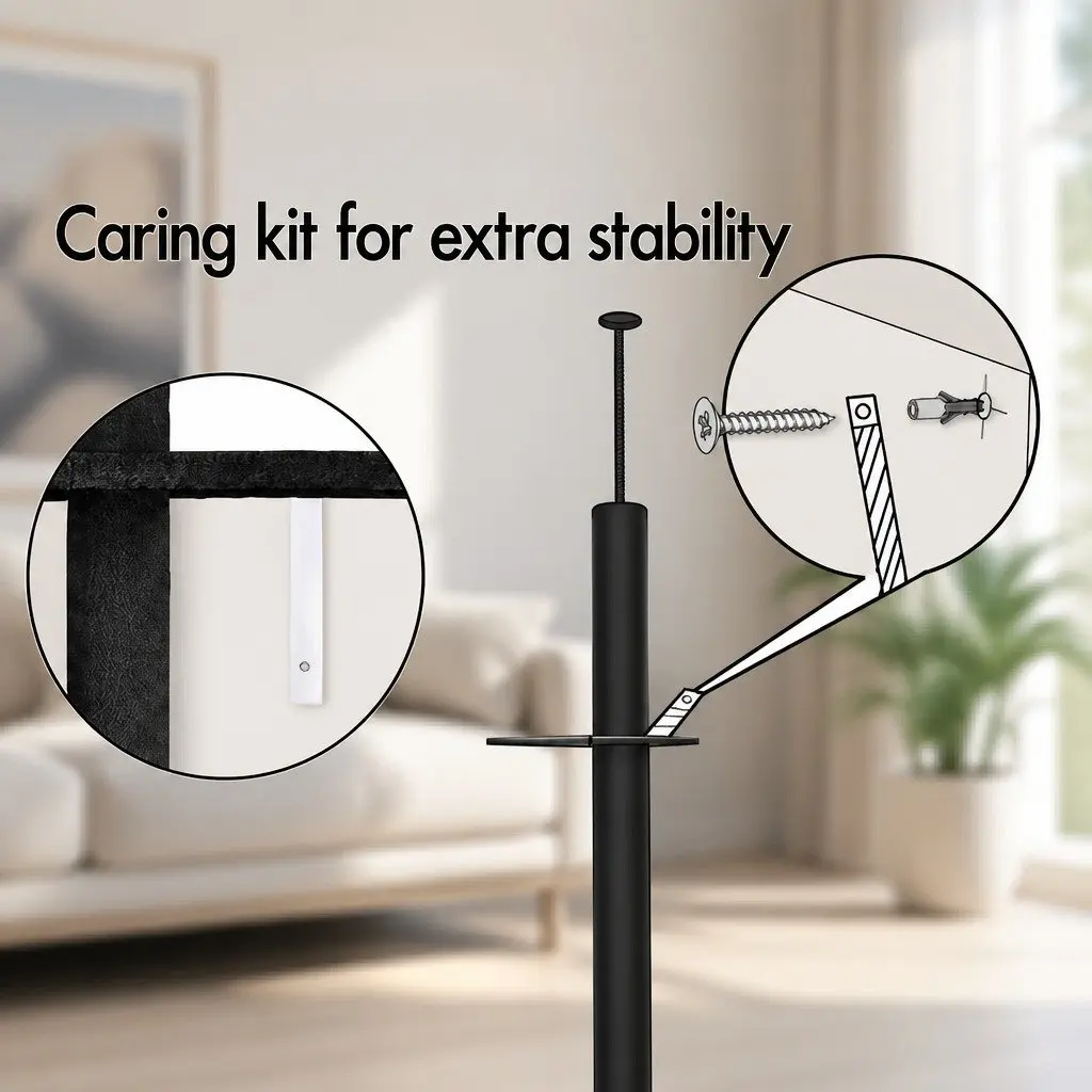 Floor to Ceiling Cat Tree Tower Adjustable Height 230-286cm Indoor Cats 4