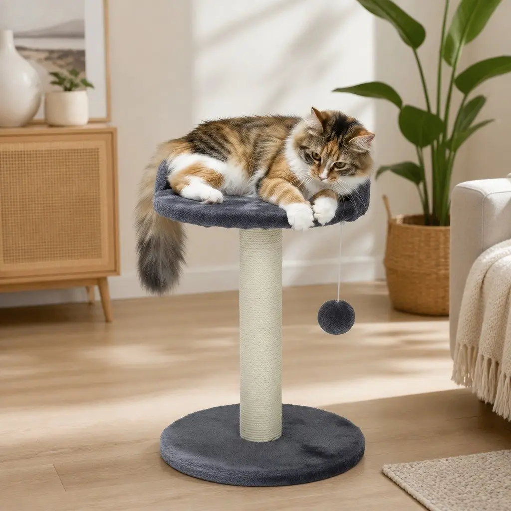 Cat Tree Tower Indoor Cats Plush Perch Sisal Scratching Post Hanging Toy Kittens