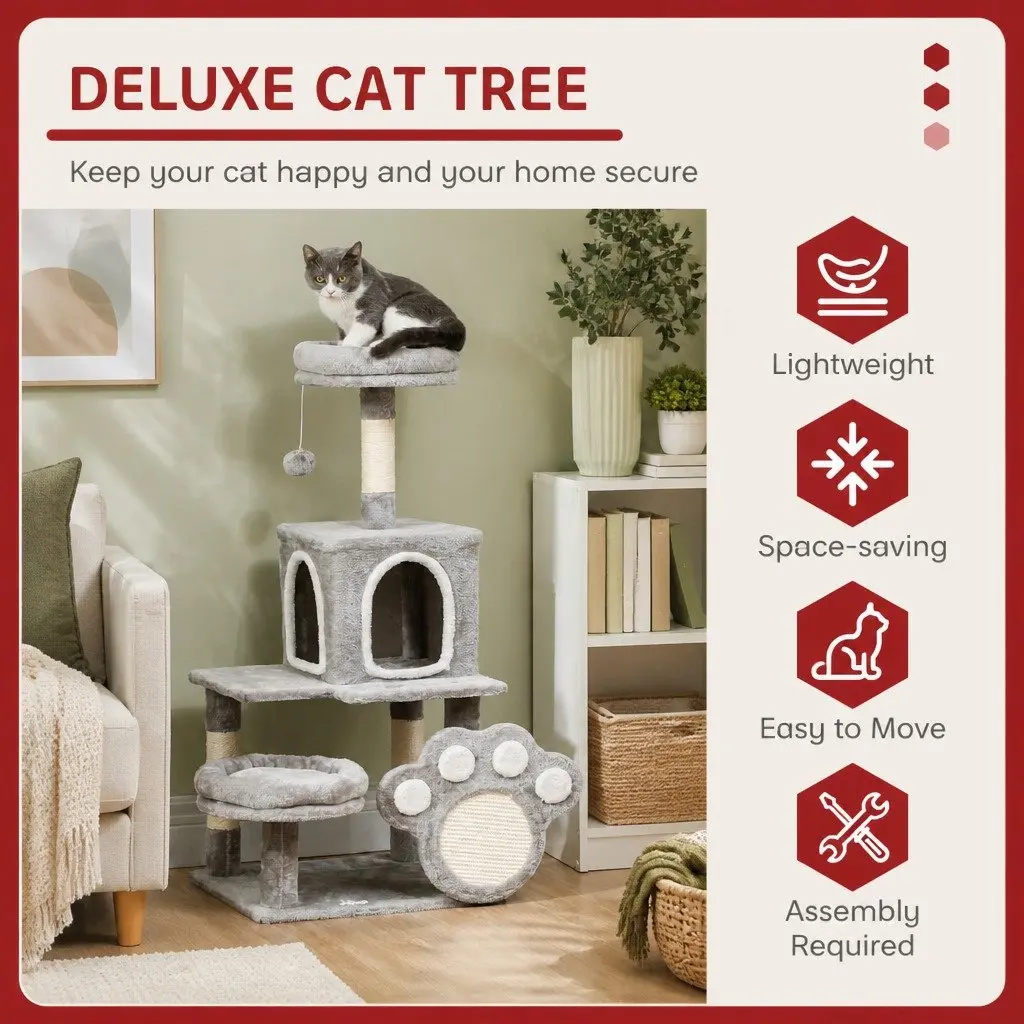 Cat Tree Tower for Indoor Cats Multi-Level Condo Plush Perch Scratching Posts 48 x 110 x 40 cm