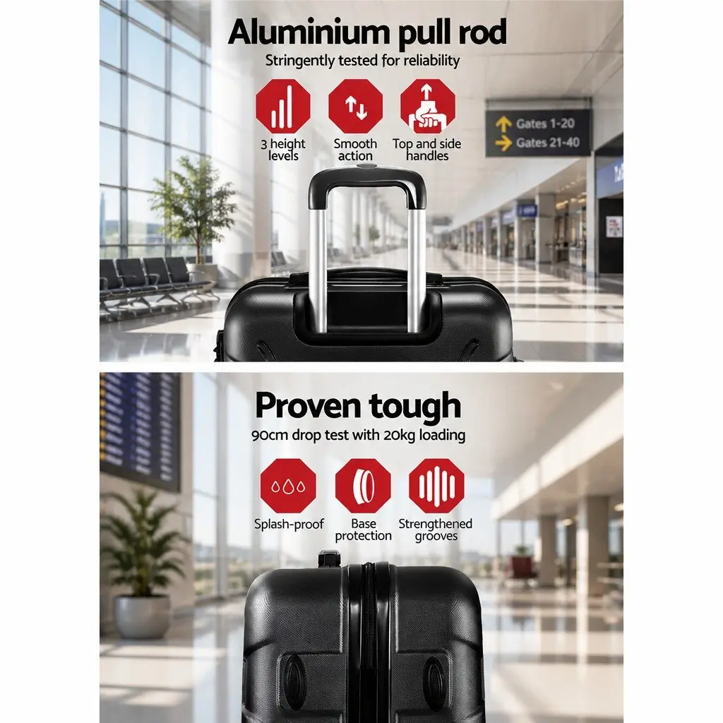 20 Inch Black Hard Shell Suitcase