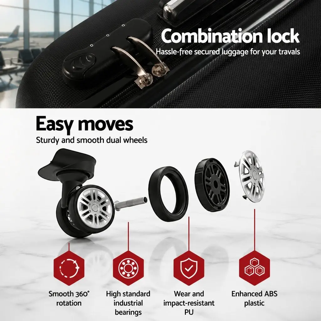 20 Inch Black Hard Shell Suitcase