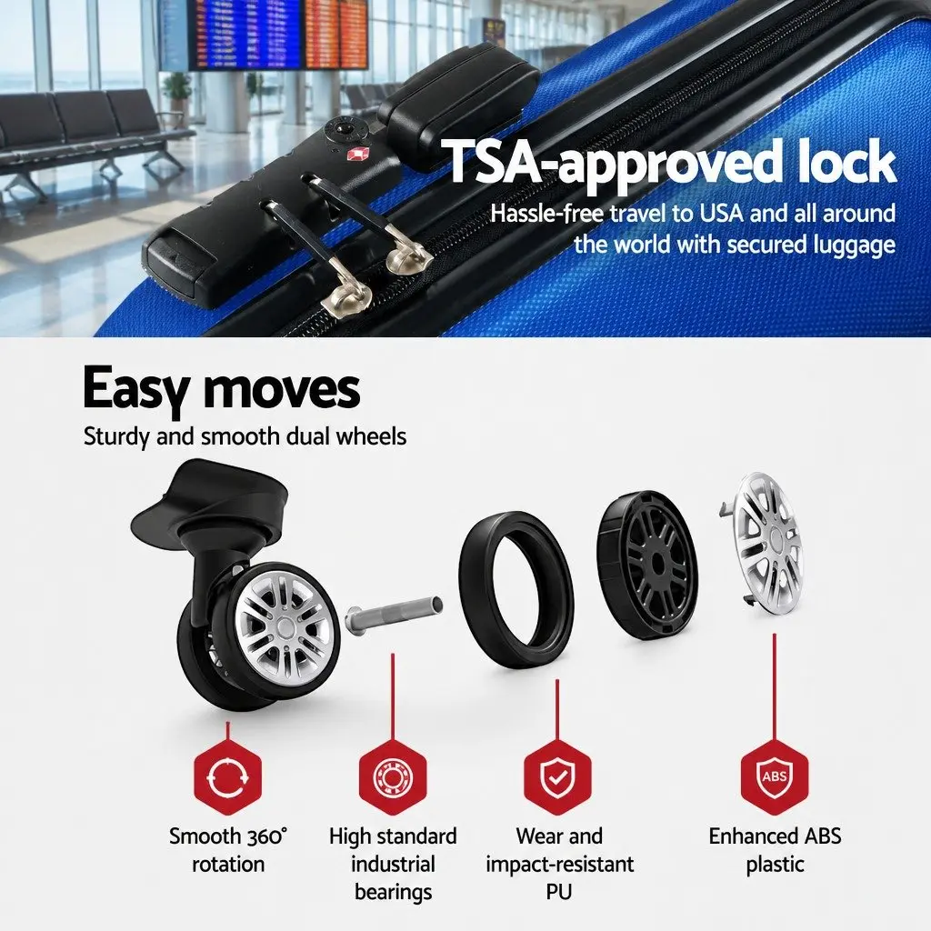 Luggage Set 20" 28" Hard Shell Suitcase TSA Lock Spinner Carry On Travel Case