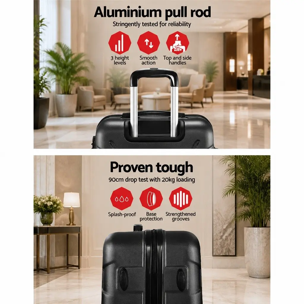 3 Piece Luggage Set 20-24-28 Inch Hard Shell Suitcase TSA Lock Spinner Wheels