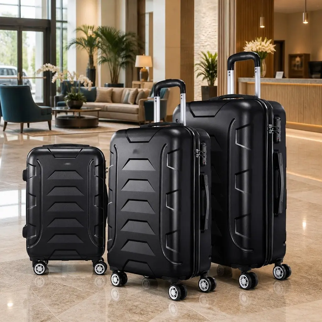3 Piece Luggage Set 20-24-28 Inch Hard Shell Suitcase TSA Lock Spinner Wheels