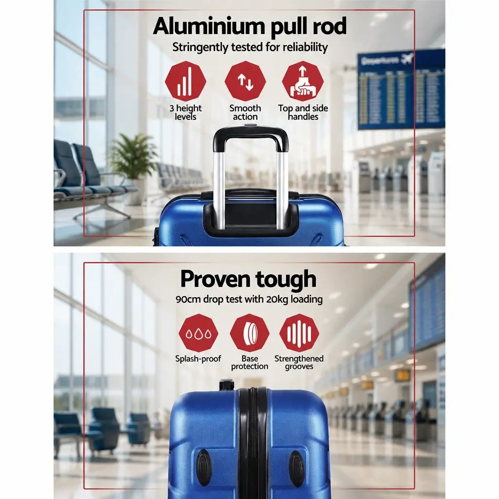 Luggage Set 3 Piece 20 24 28 Inch Hard Shell Suitcase TSA Lock Spinner Wheels
