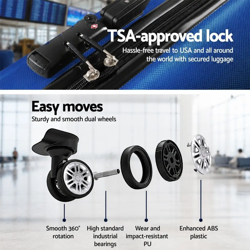 Luggage Set 3 Piece 20 24 28 Inch Hard Shell Suitcase TSA Lock Spinner Wheels