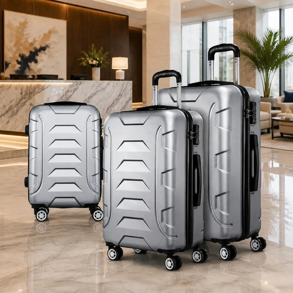 3 Piece Luggage Set 20 24 28 Inch Hard Shell Suitcase TSA Lock Spinner Wheels
