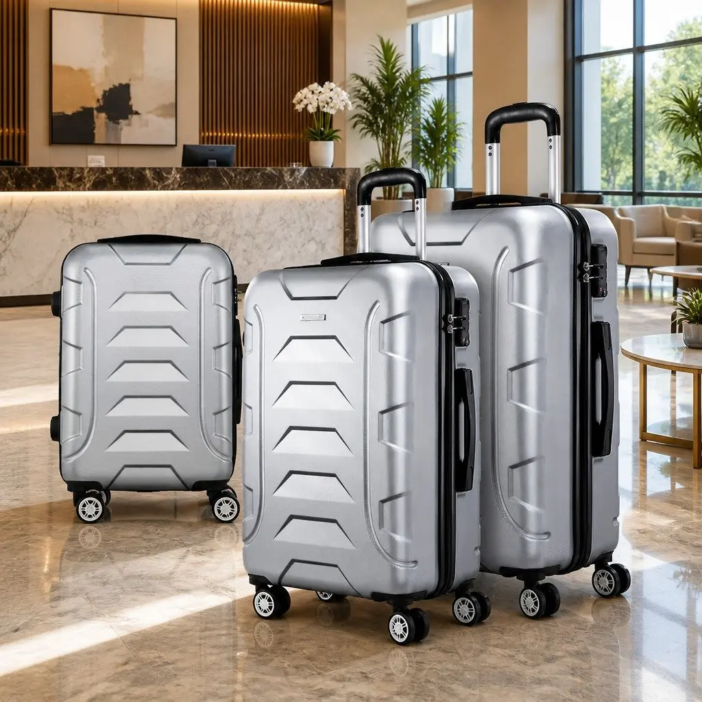 3 Piece Luggage Set 20 24 28 Inch Hard Shell Suitcase TSA Lock Spinner Wheels