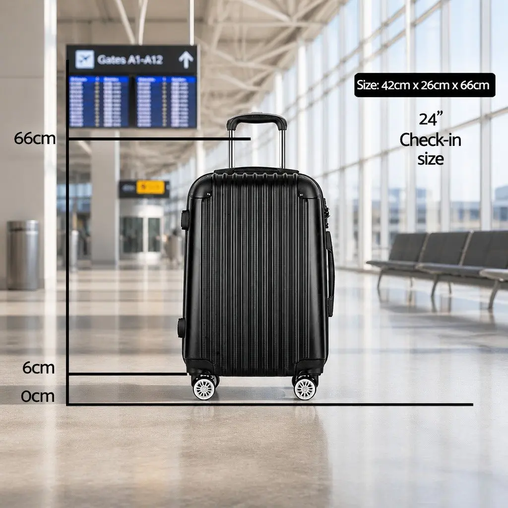 24 Inch Luggage Suitcase for Travel Black