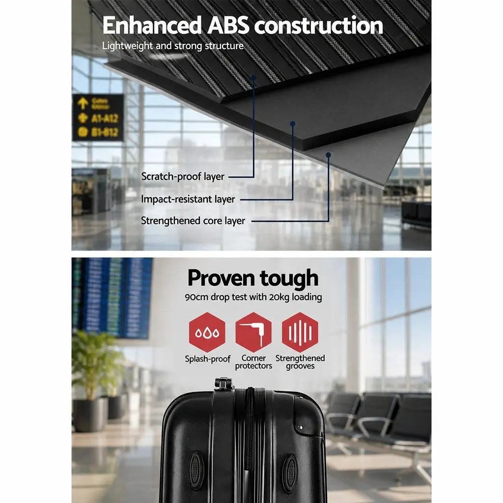 24 Inch Luggage Suitcase for Travel Black