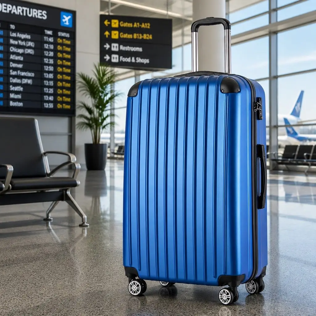 28 Inch Blue Hard Shell Suitcase